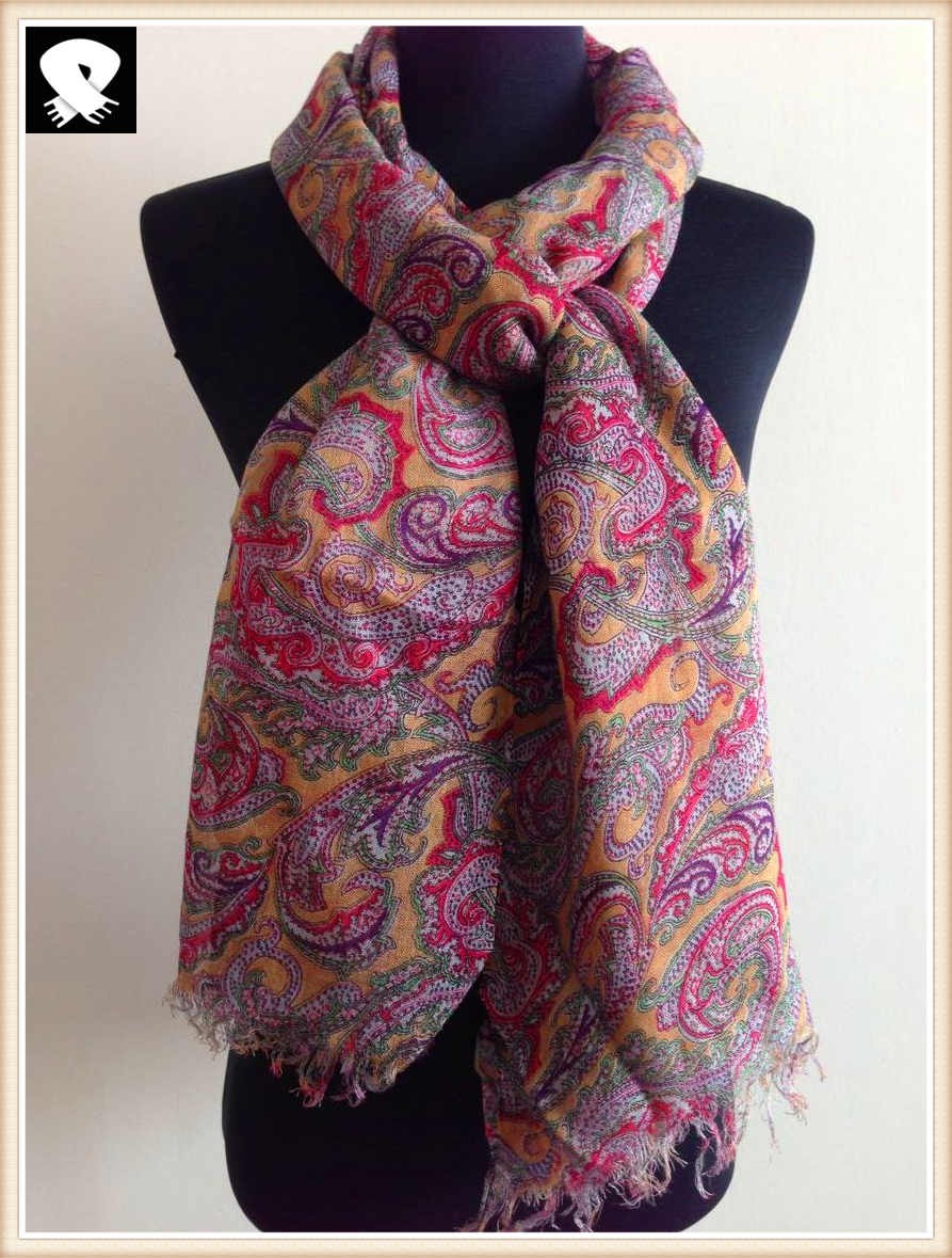 Paisley scarf with super soft handle feel acrylic