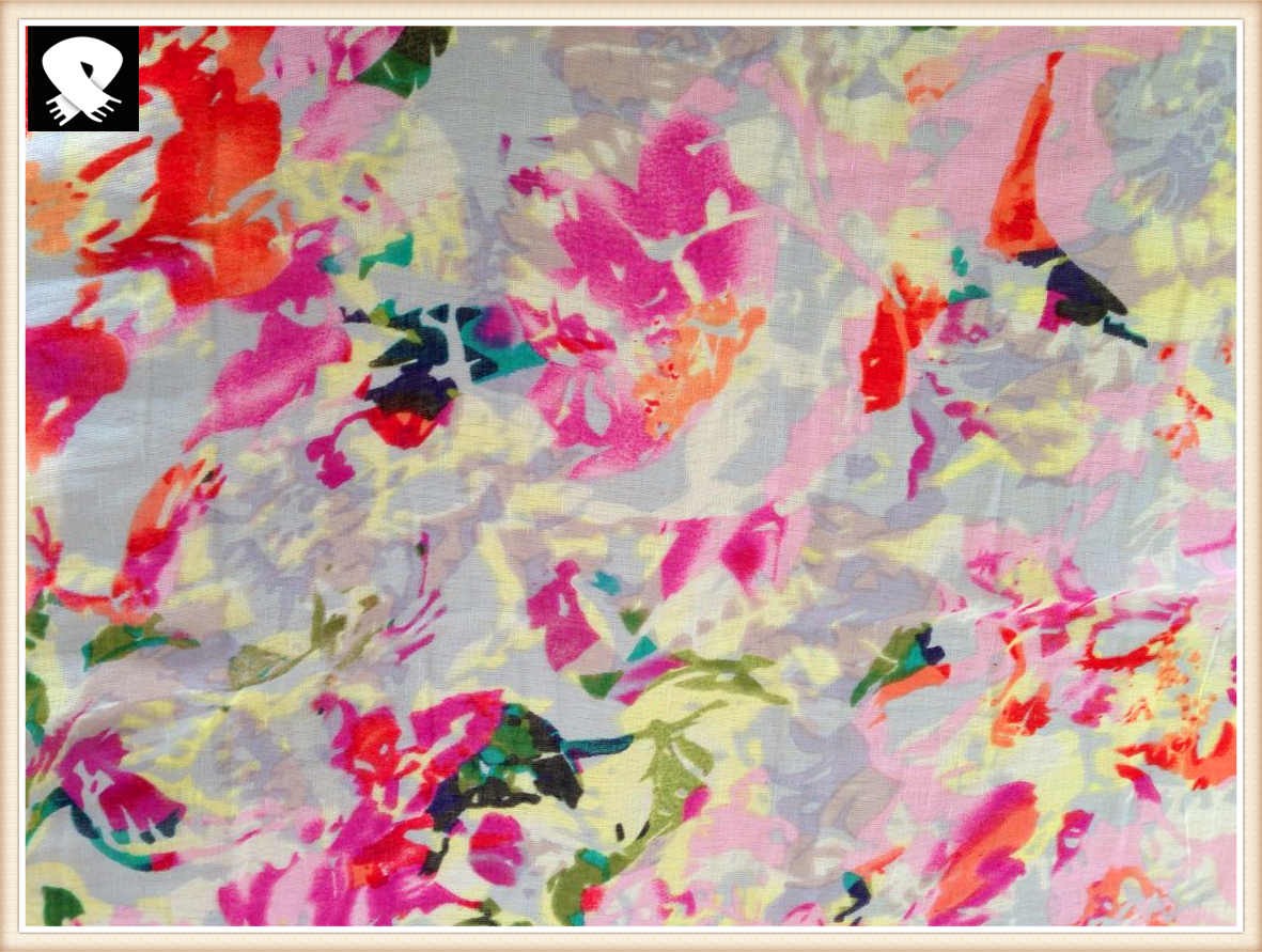 Spring flowers acrylic scarf in our scarf factory