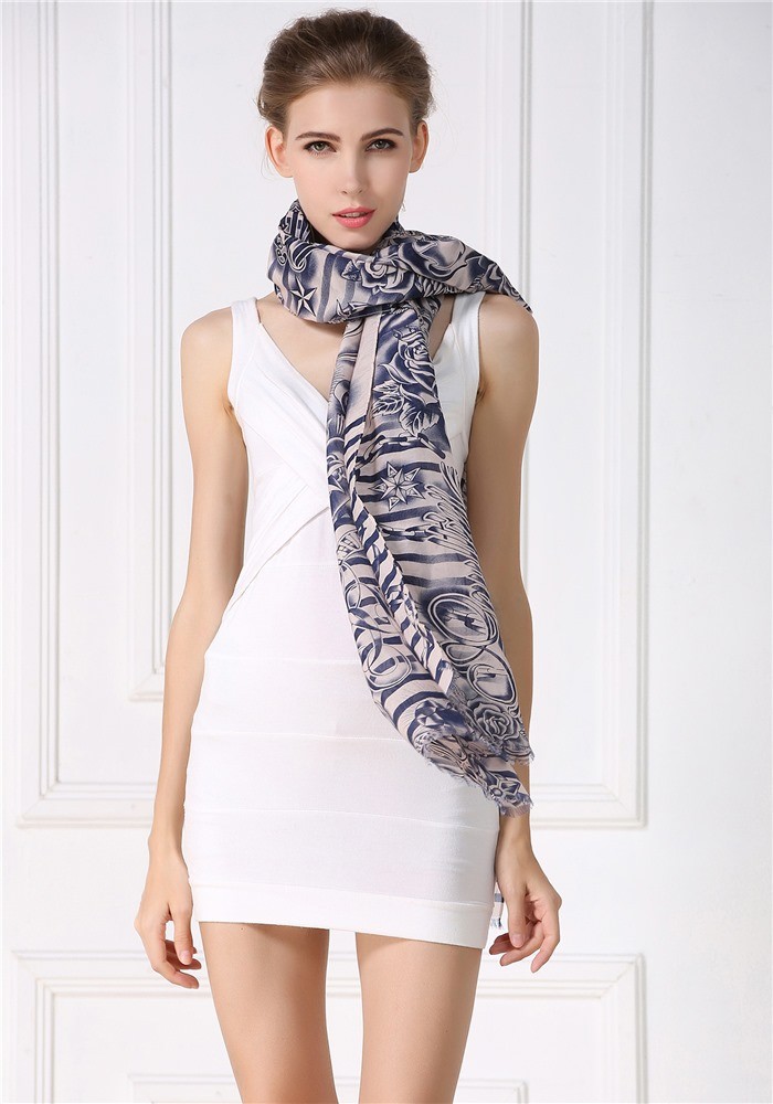 Modal and cashmere scarf, customized scarf pattern