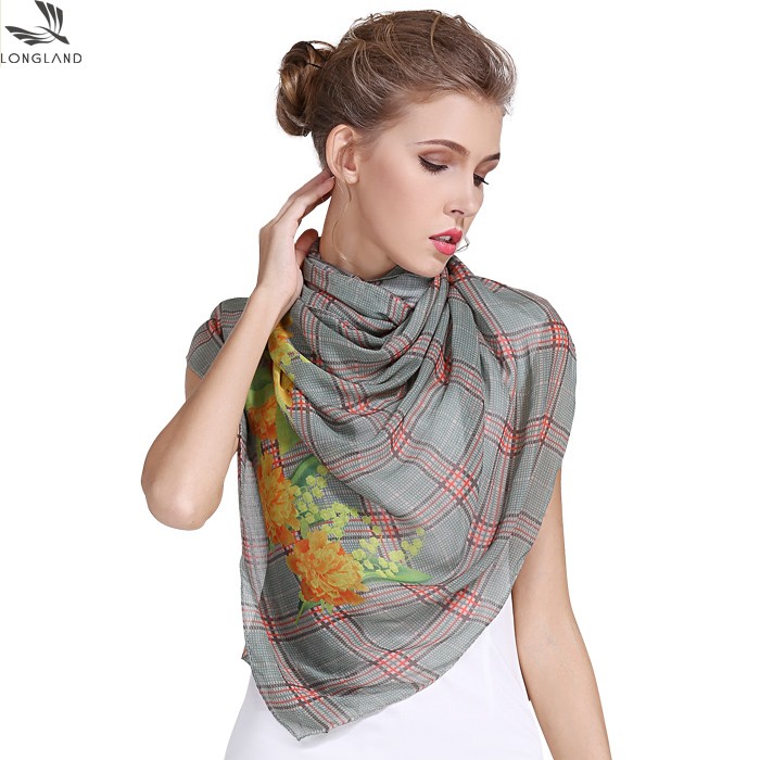 Custom digital printed shawl scarf in our china scarf factory