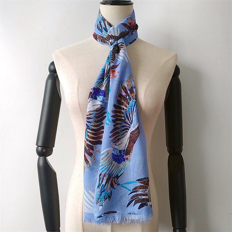 Silk scarf manufacturer digital printed blend modal and cashmere unisex scarves