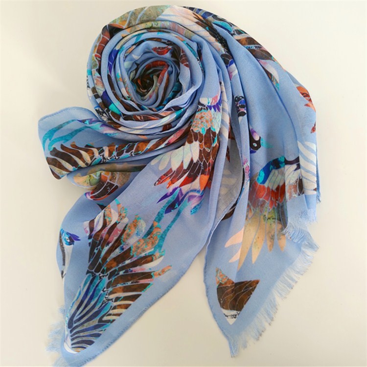 Silk scarf manufacturer digital printed blend modal and cashmere unisex scarves