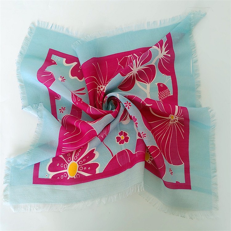 Silk scarf factory custom digital printed silk and blend silk scarves