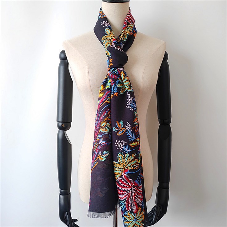 Silk scarf factory digital printed silk and merino wool scarf manufacturer