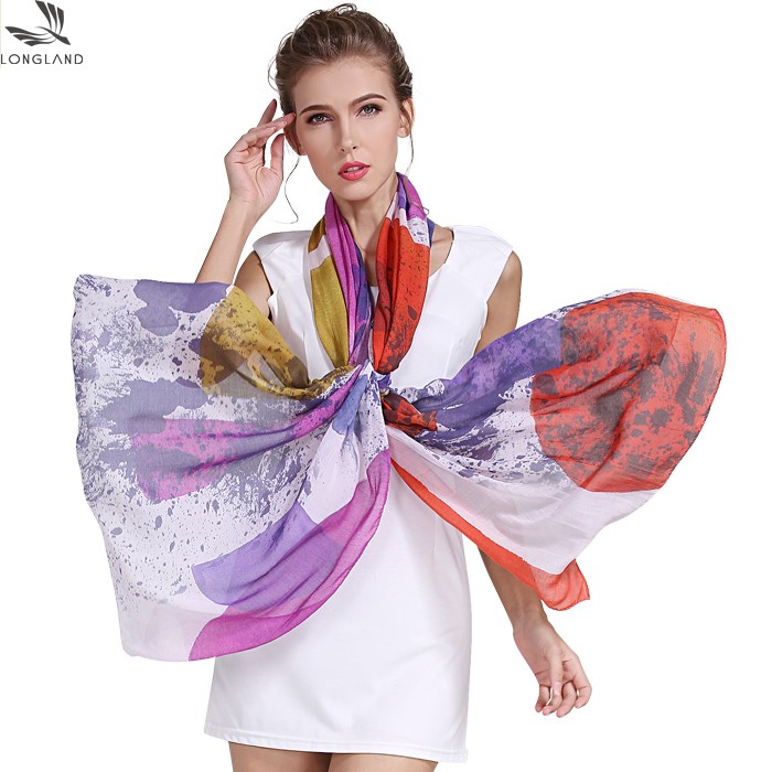 Silk scarf manufacturer digital printed blend modal and silk shawl scarves