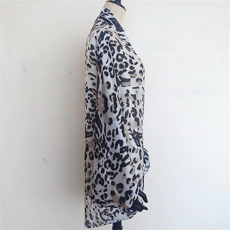 Silk scarf manufacturer custom leopard digital printed silk cape scarves