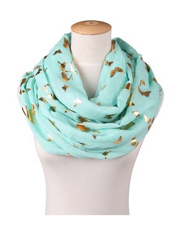Infinity scarves with gold butterflys