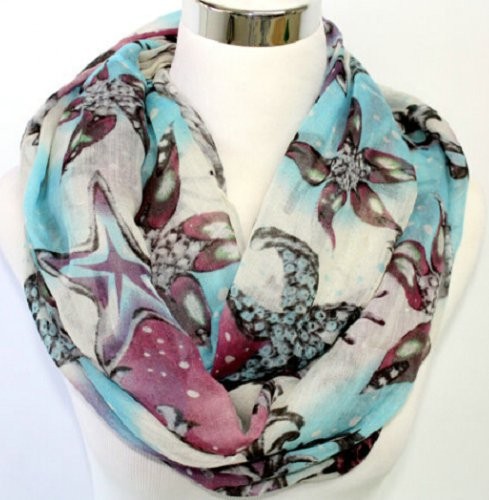 Infinity scarves with starfish, scarf factory