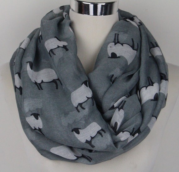 Stylish sheeps patterns infinity scarves