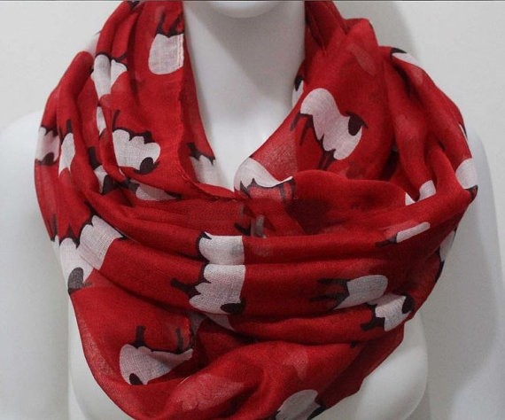 Stylish sheeps patterns infinity scarves