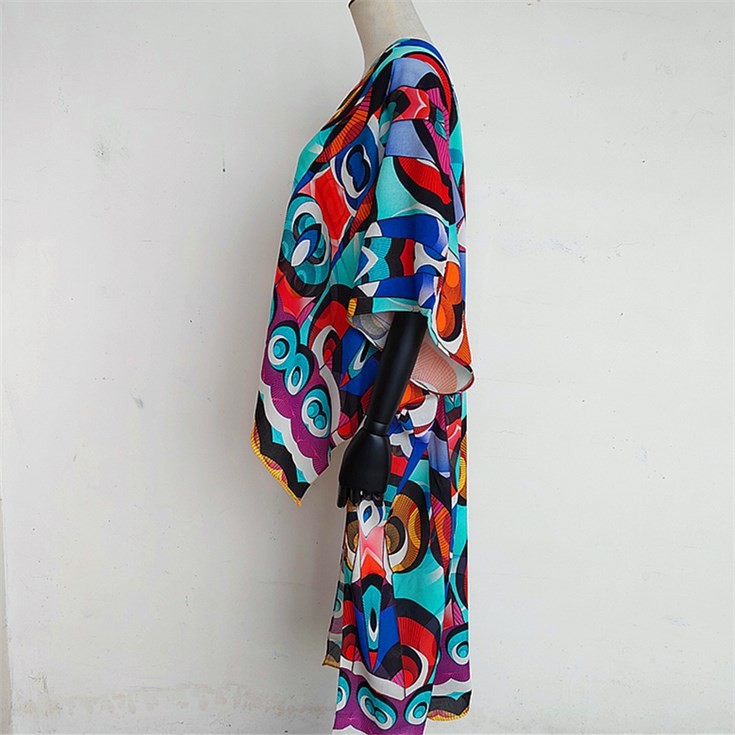 Digital printed scarf factory printed long kimono jacket