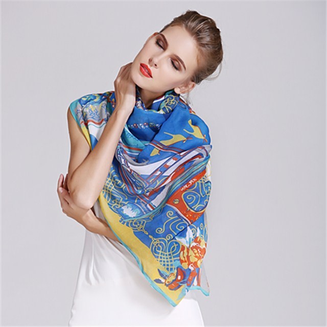 Customized photo digital printed scarf in china scarf factory