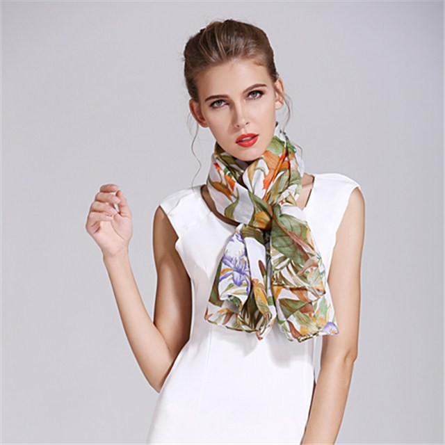 Digital custom printed high quality oblong size scarf in china scarf factory