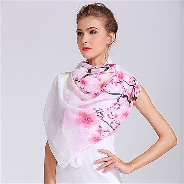 Digital printed ladies modal and silk scarf in our bandanna factory
