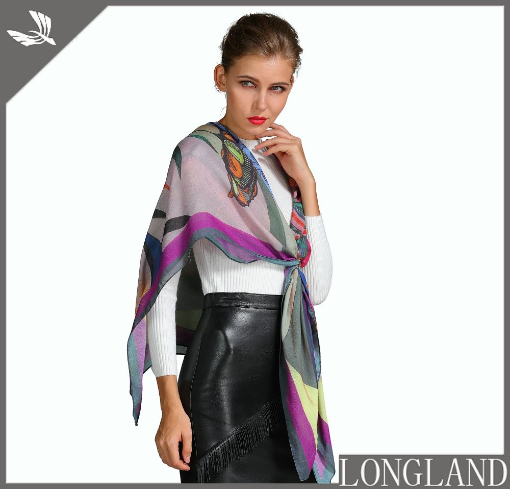 Silk scarf supplier floral printed silk scarf