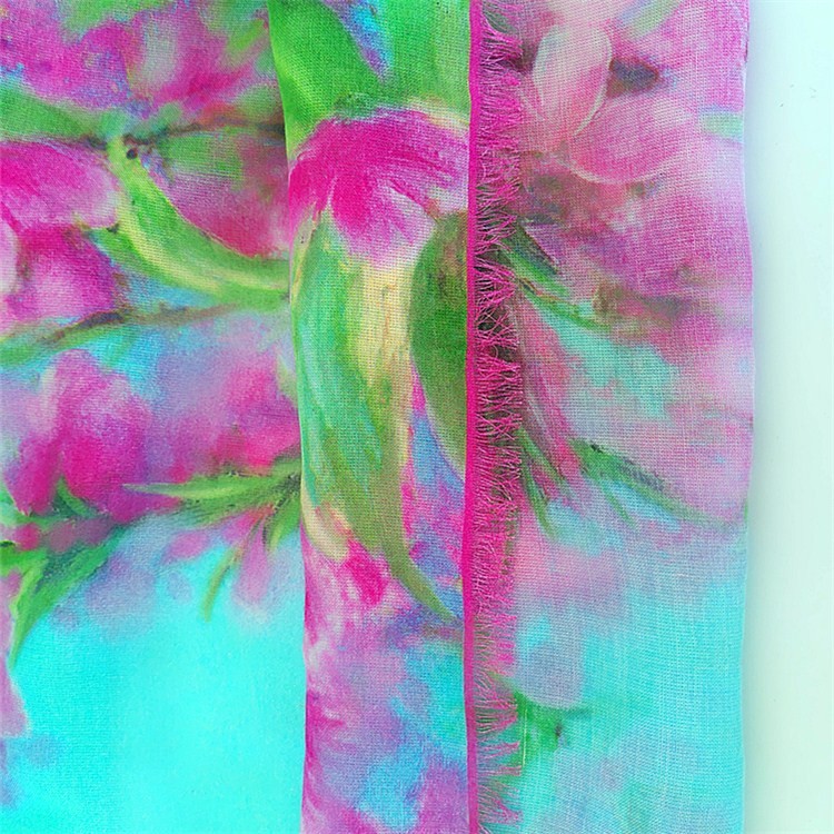 silk scarf suppliers china printing floral on the modal silk scarves