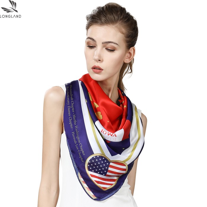 Scarf factory sublimation printed custom designs photos on the new silk scarf