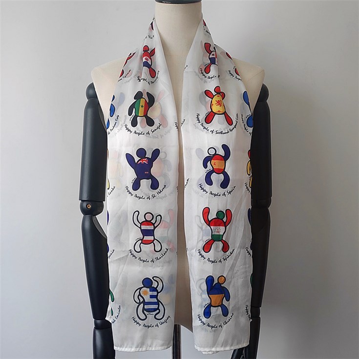 Scarf factory sublimation printed poly new silk scarf
