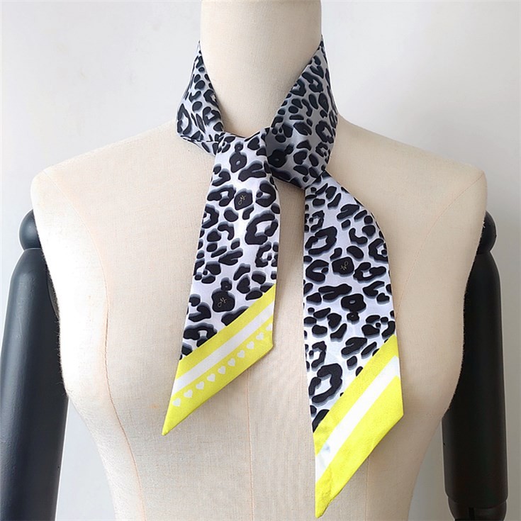 Scarf factory sublimation scarf printing leopard skinny ponytail scarf