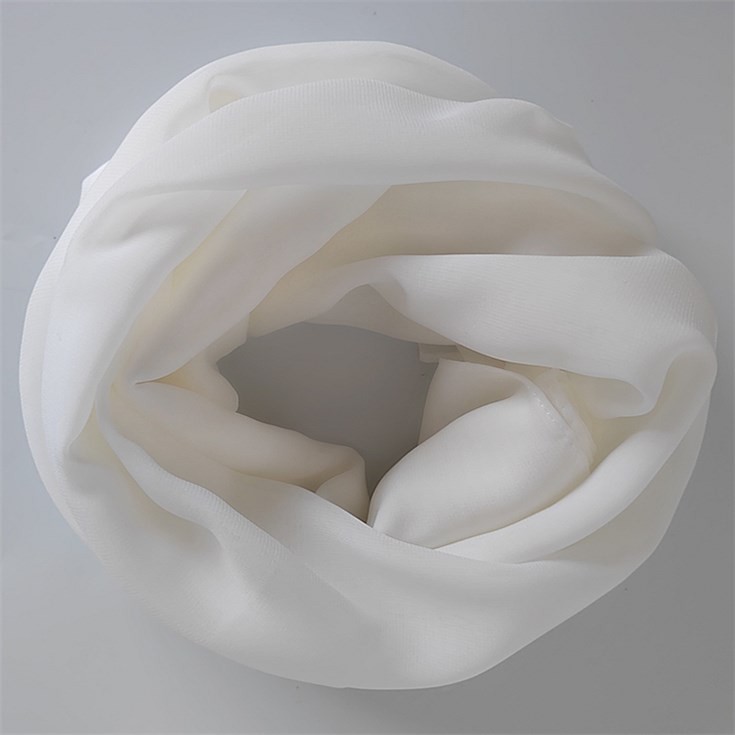 Wholesale bank white silk like poly chiffon velvet scarf from scarf manufacturer