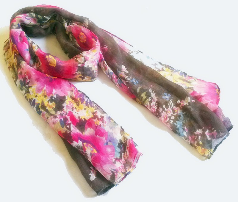 Fashion small floral polyester scarf