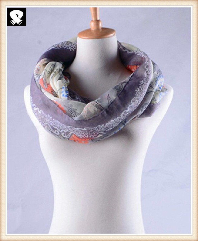 Infinity scarves with spring flowers