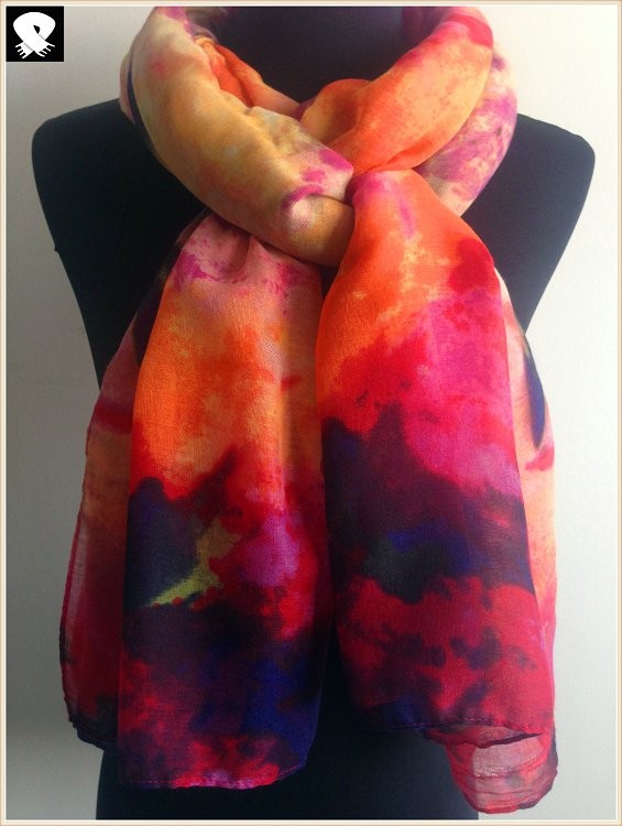 Scarf factory, super abstract flowers scarf