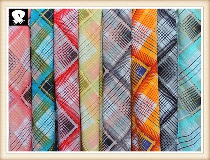 Scarf factory with colorful checks polyester scarf