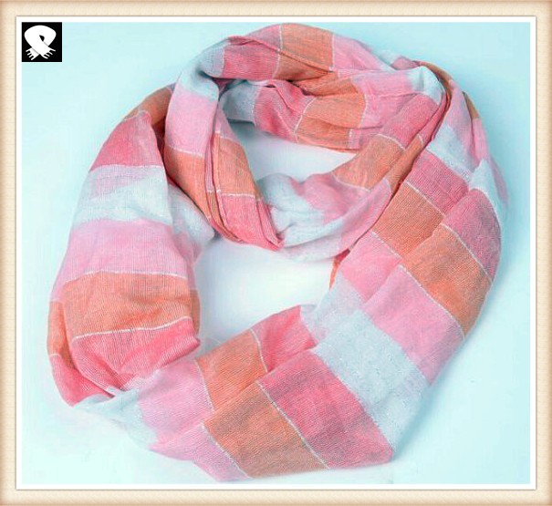 Striped infinity scarves for women