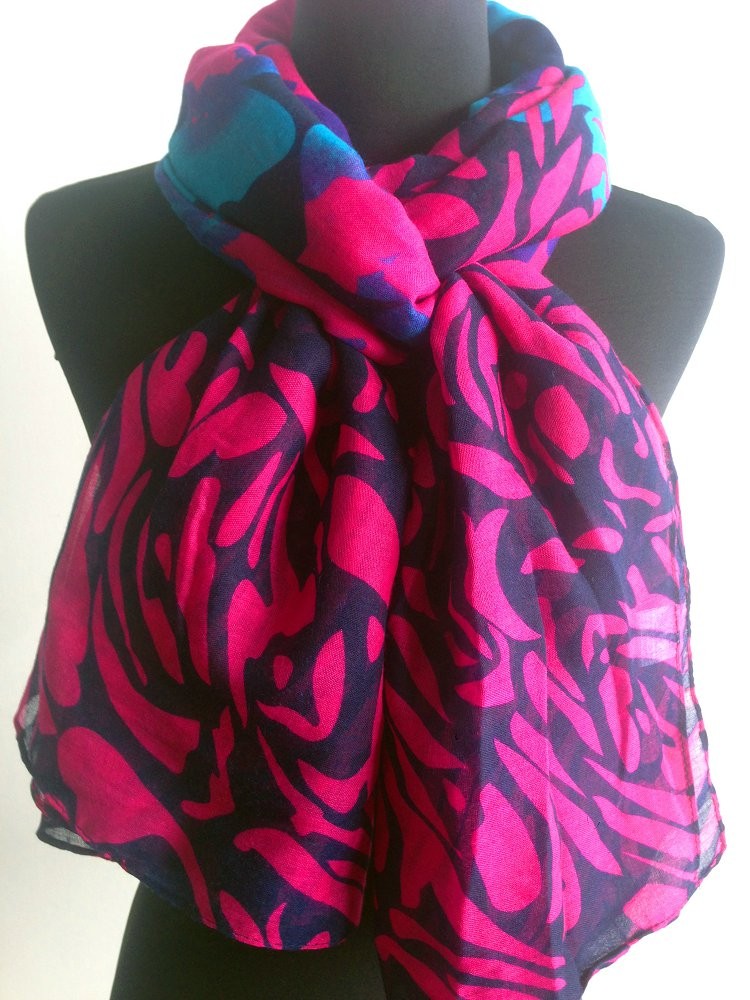 Super softer rose patterns polyester scarf