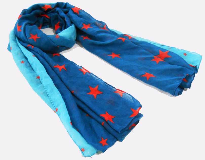 red stars scarf made in China scarf factory