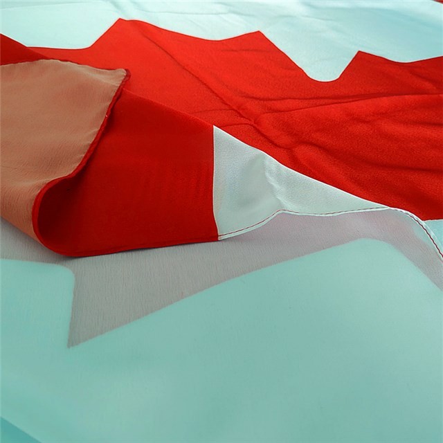 China scarf factory custom Canada flag printed poly new silk scarf