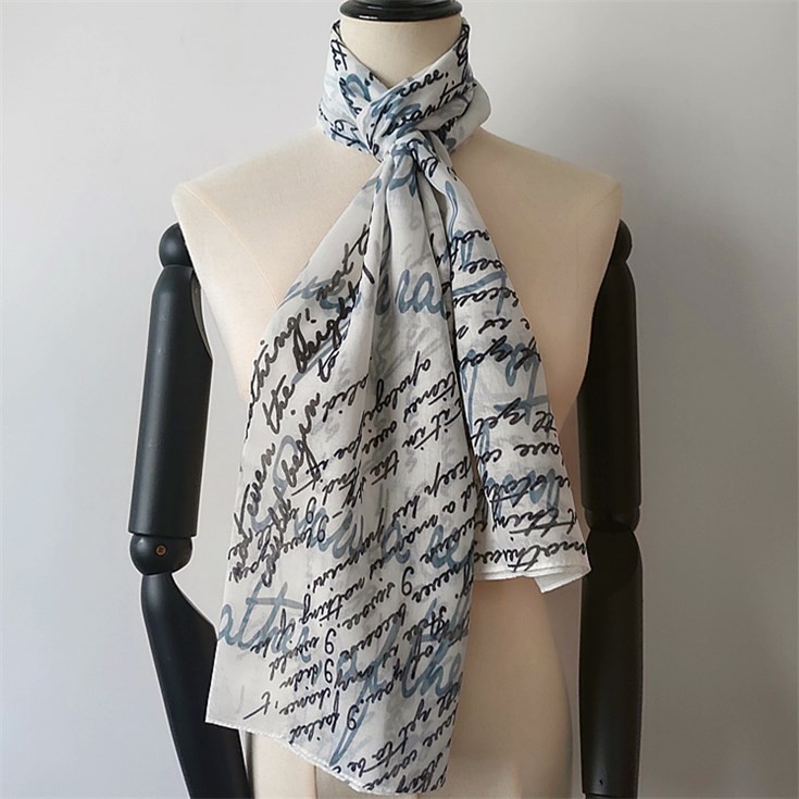 China scarf factory printed custom texts designs on the polyester scarf