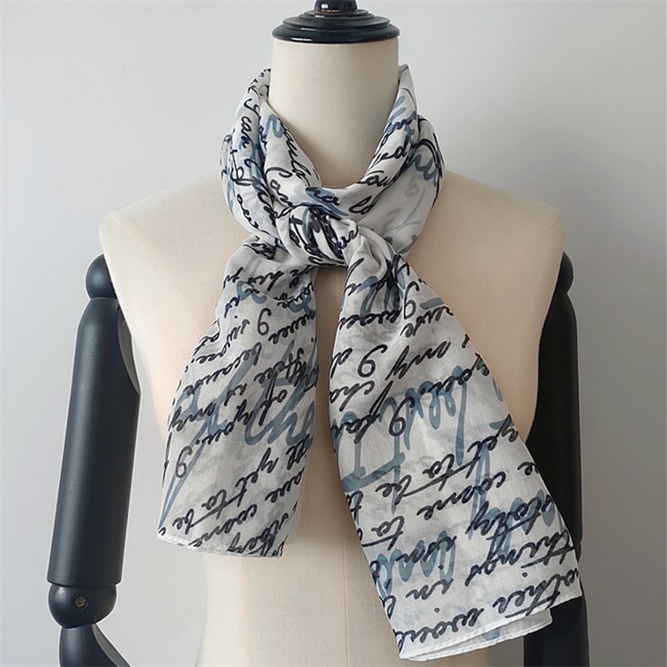 China scarf factory printed custom texts designs on the polyester scarf