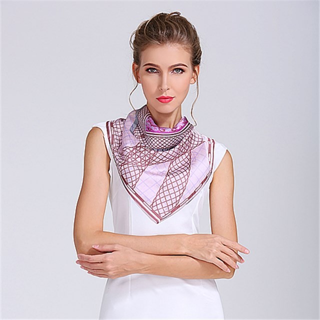 China scarf factory sublimation printed silky poly scarf bandana