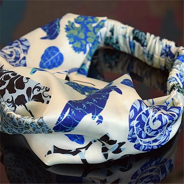 Customized designs digital printed headband in china scarf factory