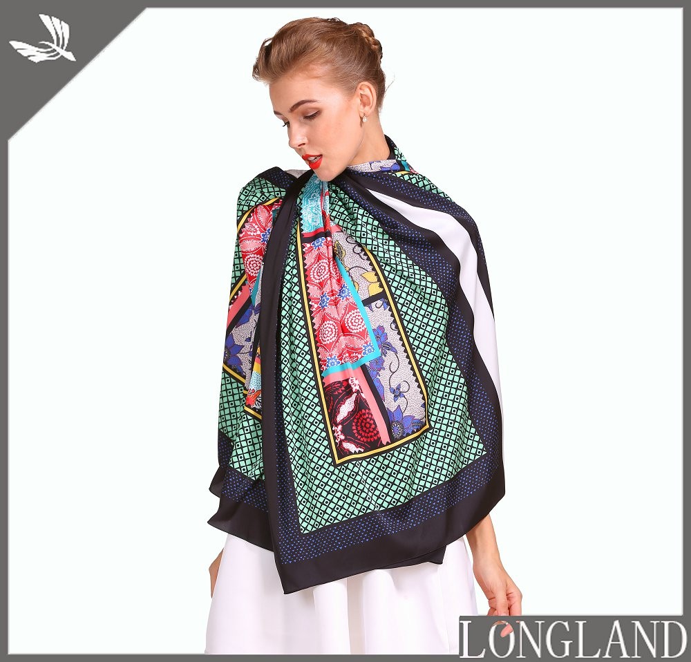 Digital printed ponchos in china scarf factory