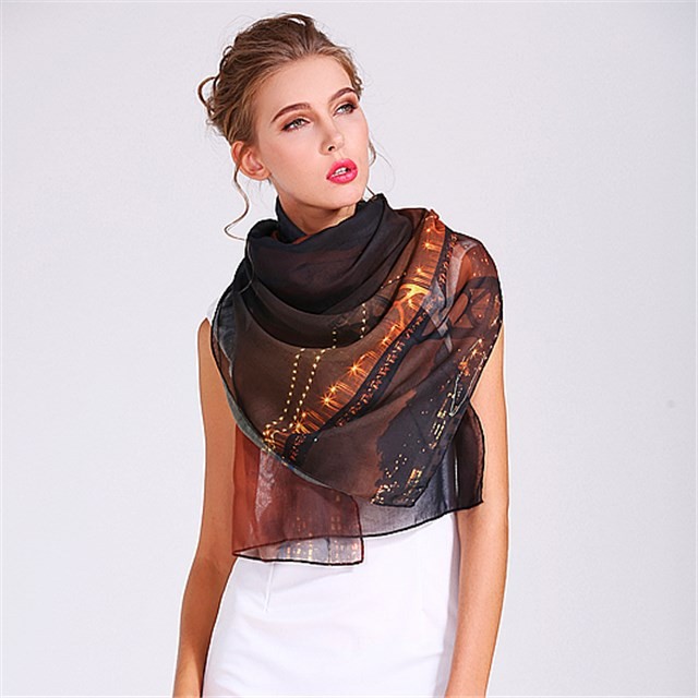 Digital scarf factory sublimation printed poly scarf