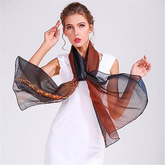 Digital scarf factory sublimation printed poly scarf