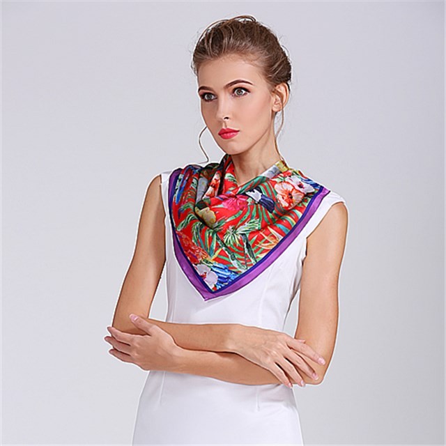 Poly new silk digital printed scarf bandana in china scarf factory