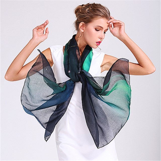 Scarf factory custom aurora photo printed scarf shawl