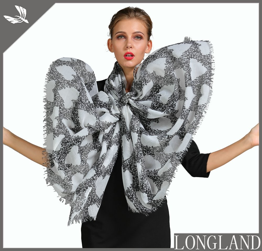 Scarf factory custom heart printed polyester scarf