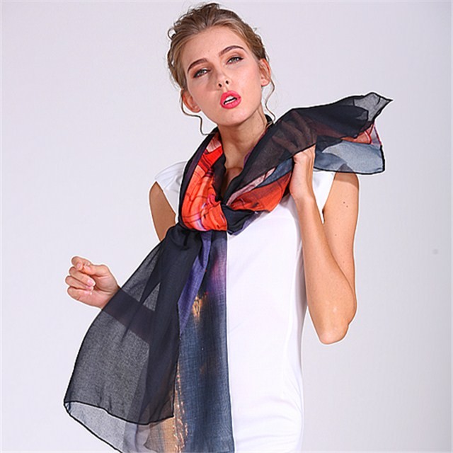 Scarf factory sublimation ladies polyester scarf