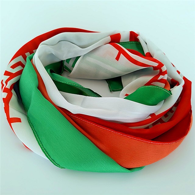 Scarf supplier china custom Iran flag printed poly new silk scarf