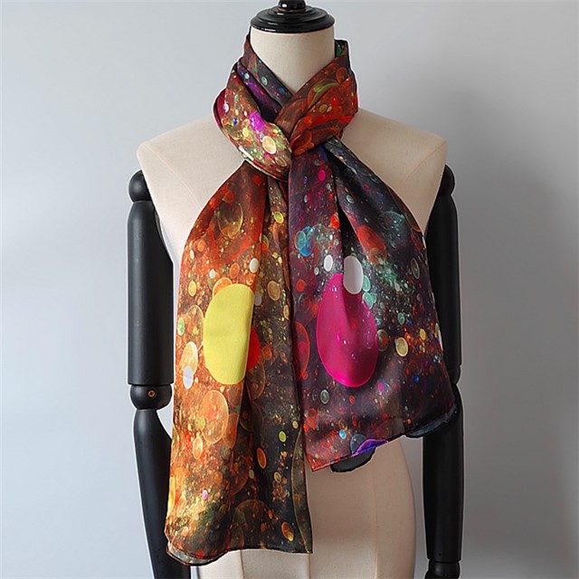 Scarf supplier china custom made designs printed poly new silk scarf