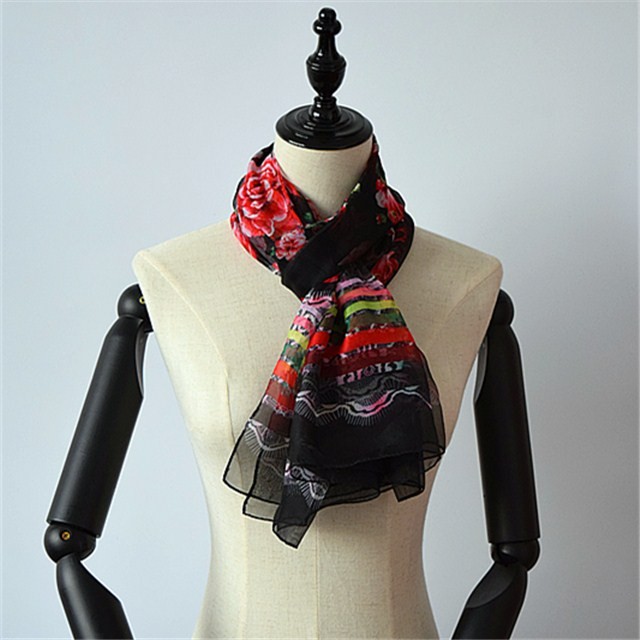 Silk scarf factory digital printed chiffon scarf