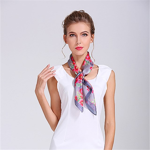 Women's silky scarf custom square size sublimation printed bandanna