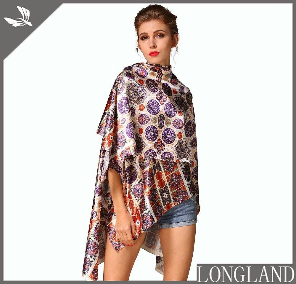 Silky satin scarf top for women, scarf factory