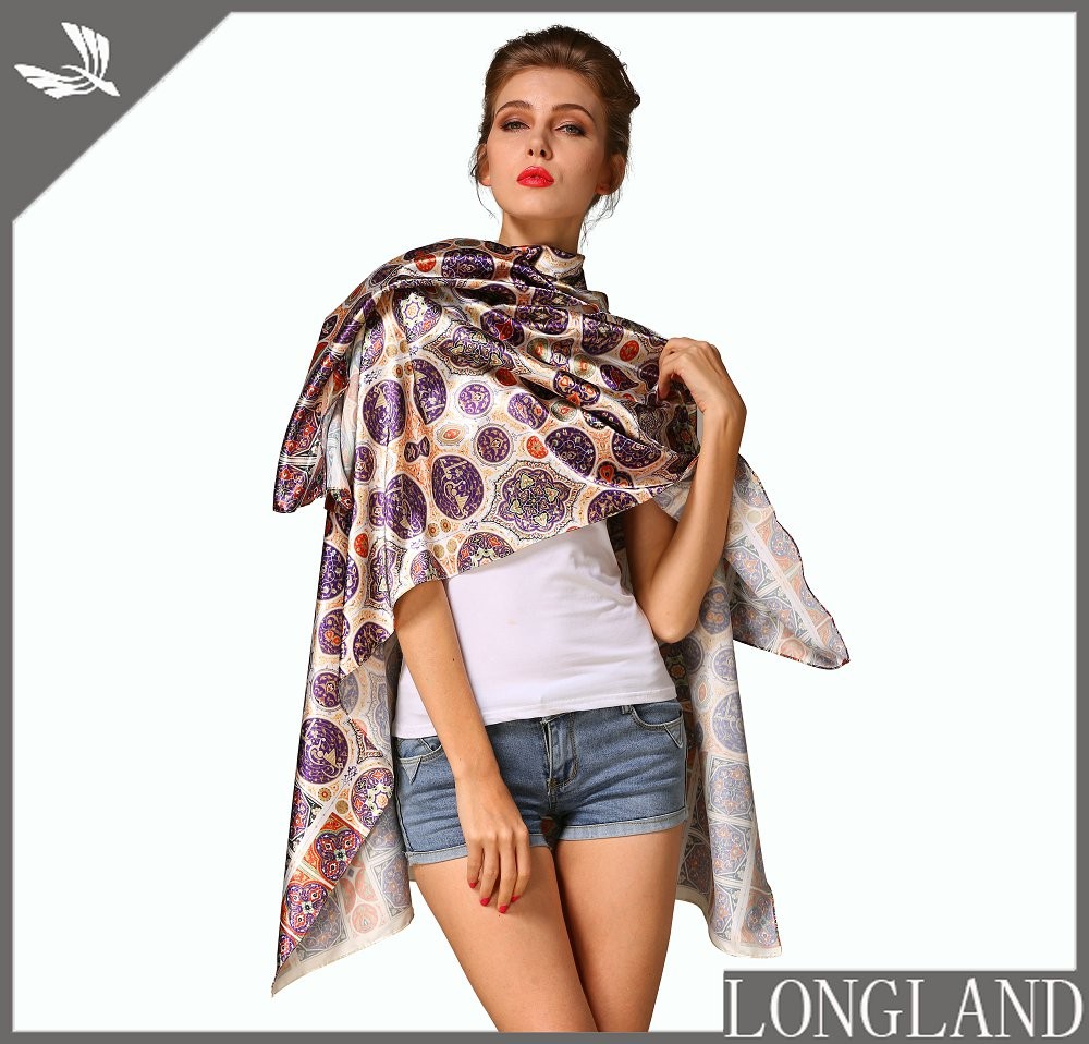 Silky satin scarf top for women, scarf factory