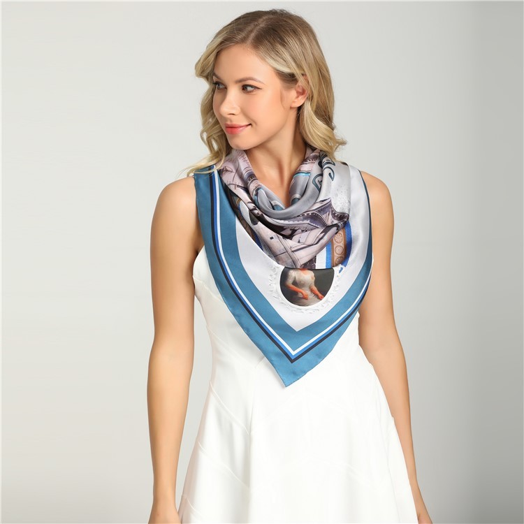 Custom designs made silk scarf gift bulk